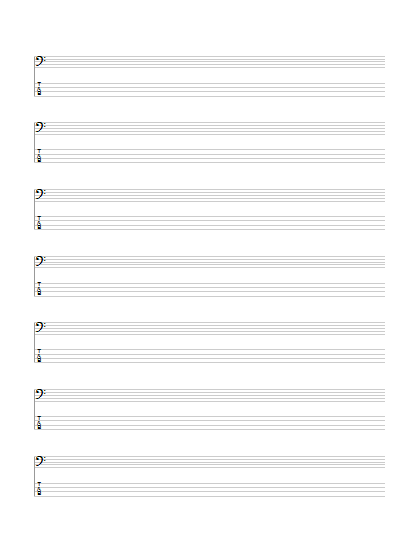 Bass Tab and Notation Paper