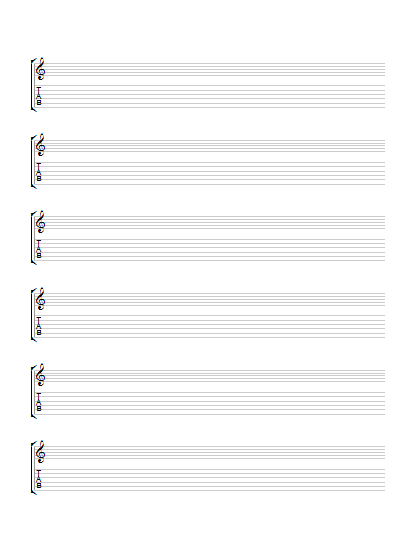 Guitar Tab and Notation Paper